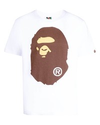 T-shirt à col rond imprimé blanc A Bathing Ape