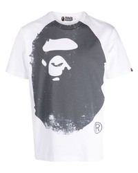 T-shirt à col rond imprimé blanc A Bathing Ape