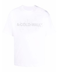 T-shirt à col rond imprimé blanc A-Cold-Wall*