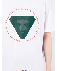 T-shirt à col rond imprimé blanc AAPE BY A BATHING APE