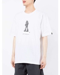 T-shirt à col rond imprimé blanc AAPE BY A BATHING APE