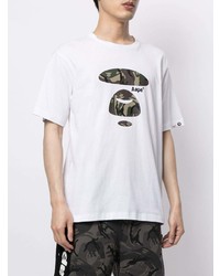 T-shirt à col rond imprimé blanc AAPE BY A BATHING APE