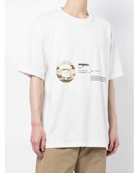 T-shirt à col rond imprimé blanc AAPE BY A BATHING APE