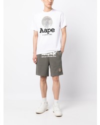 T-shirt à col rond imprimé blanc AAPE BY A BATHING APE