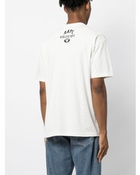 T-shirt à col rond imprimé blanc AAPE BY A BATHING APE