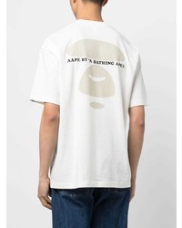 T-shirt à col rond imprimé blanc AAPE BY A BATHING APE