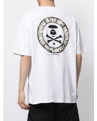 T-shirt à col rond imprimé blanc AAPE BY A BATHING APE