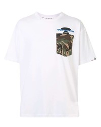 T-shirt à col rond imprimé blanc AAPE BY A BATHING APE