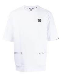 T-shirt à col rond imprimé blanc AAPE BY A BATHING APE