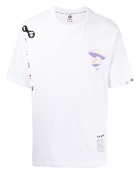 T-shirt à col rond imprimé blanc AAPE BY A BATHING APE