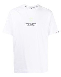 T-shirt à col rond imprimé blanc AAPE BY A BATHING APE