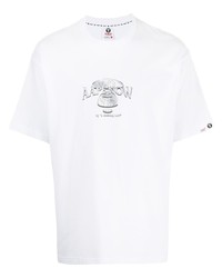 T-shirt à col rond imprimé blanc AAPE BY A BATHING APE