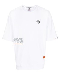 T-shirt à col rond imprimé blanc AAPE BY A BATHING APE