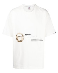 T-shirt à col rond imprimé blanc AAPE BY A BATHING APE