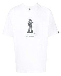 T-shirt à col rond imprimé blanc AAPE BY A BATHING APE