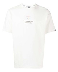 T-shirt à col rond imprimé blanc AAPE BY A BATHING APE