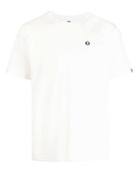 T-shirt à col rond imprimé blanc AAPE BY A BATHING APE