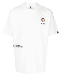 T-shirt à col rond imprimé blanc AAPE BY A BATHING APE