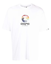 T-shirt à col rond imprimé blanc AAPE BY A BATHING APE