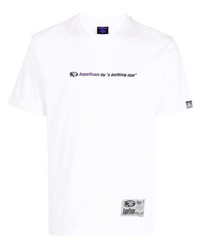 T-shirt à col rond imprimé blanc AAPE BY A BATHING APE