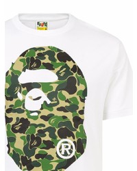 T-shirt à col rond imprimé blanc A Bathing Ape