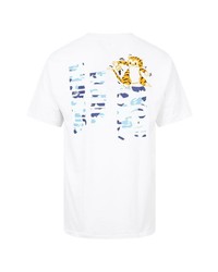 T-shirt à col rond imprimé blanc A Bathing Ape