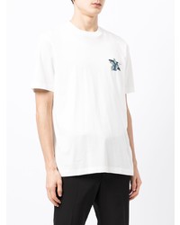 T-shirt à col rond imprimé blanc Dunhill