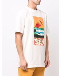 T-shirt à col rond imprimé blanc Heron Preston