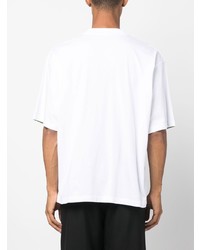 T-shirt à col rond imprimé blanc Marni