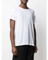 T-shirt à col rond imprimé blanc Greg Lauren