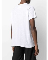 T-shirt à col rond imprimé blanc Greg Lauren