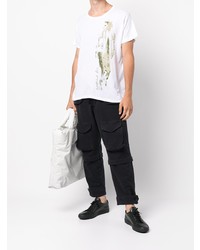 T-shirt à col rond imprimé blanc Greg Lauren