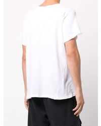 T-shirt à col rond imprimé blanc Greg Lauren