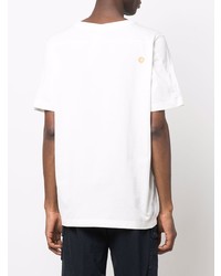 T-shirt à col rond imprimé blanc Stone Island Shadow Project