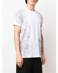 T-shirt à col rond imprimé blanc Roberto Cavalli