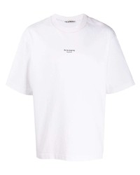 T-shirt à col rond imprimé blanc Acne Studios