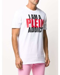 T-shirt à col rond imprimé blanc Philipp Plein