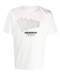 T-shirt à col rond imprimé blanc Ader Error