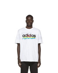 T-shirt à col rond imprimé blanc adidas Originals