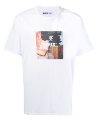 T-shirt à col rond imprimé blanc AFFIX
