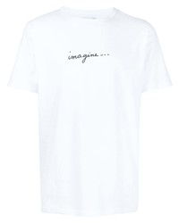 T-shirt à col rond imprimé blanc agnès b.
