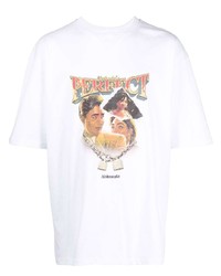 T-shirt à col rond imprimé blanc Ahluwalia