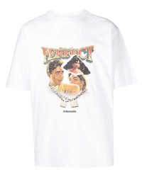 T-shirt à col rond imprimé blanc Ahluwalia