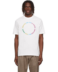 T-shirt à col rond imprimé blanc Ahluwalia &Paul Smith