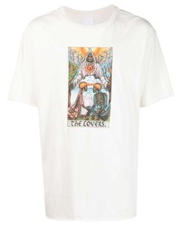 T-shirt à col rond imprimé blanc Alchemist