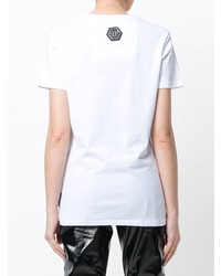 T-shirt à col rond imprimé blanc Philipp Plein