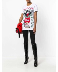 T-shirt à col rond imprimé blanc Philipp Plein