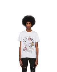 T-shirt à col rond imprimé blanc Alexander McQueen