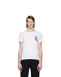 T-shirt à col rond imprimé blanc Alexander McQueen