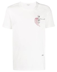 T-shirt à col rond imprimé blanc Alexander McQueen